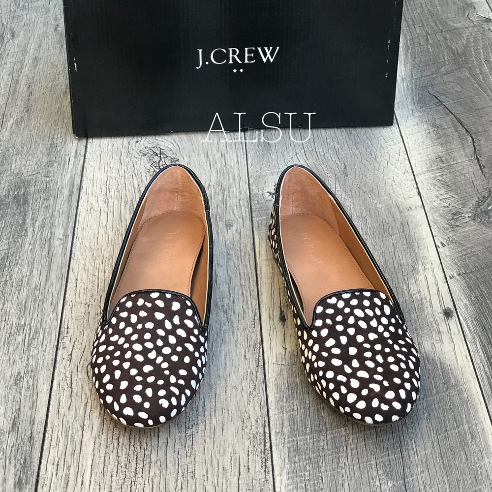 J.Crew Leopard Calf Hair Cora Loafers W AUTHENTIC - Picture 3 of 7